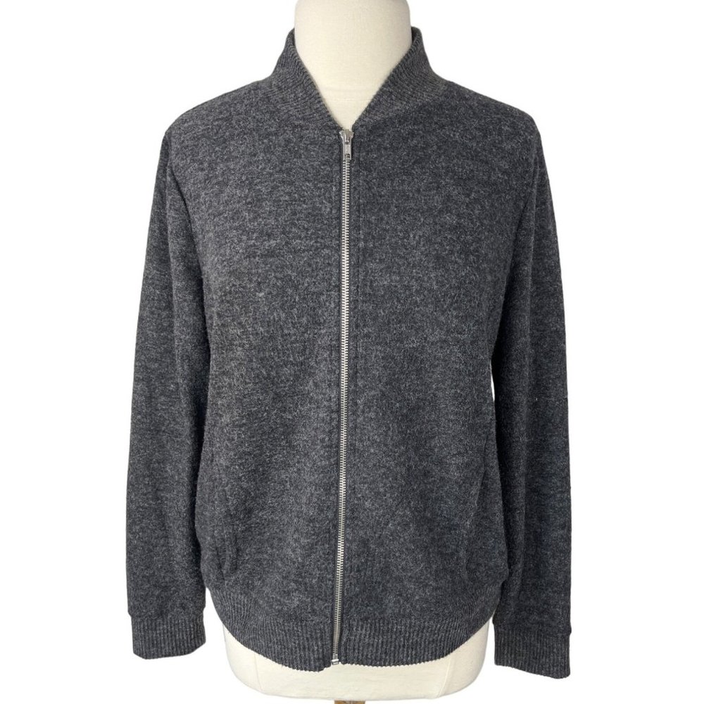 Liz Claiborne Gray Zip-Up Cardigan
